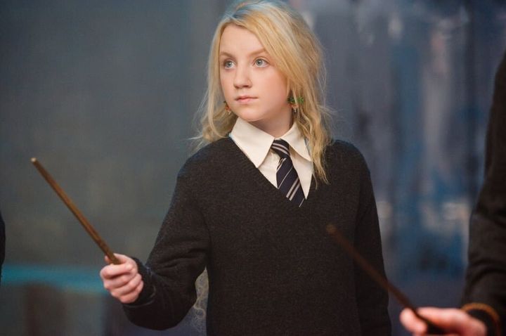 Evanna Lynch as Luna Lovegood in the Harry Potter series. 