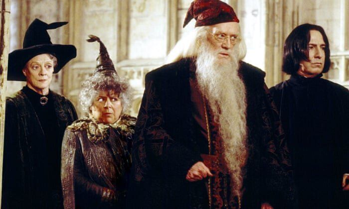 Miriam Margolyes (second left) as Professor Sprout in Harry Potter