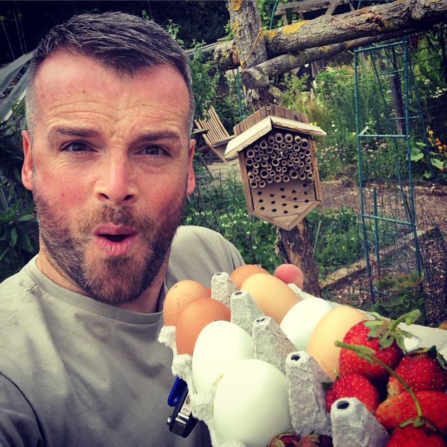 Dr Sean with the eggs laid by his birds