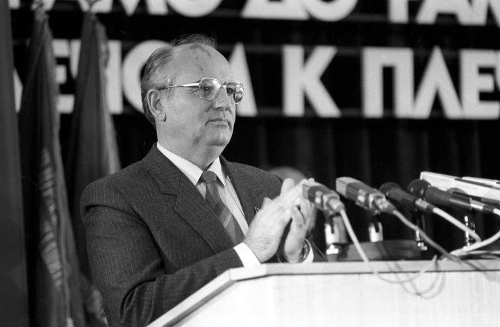 Mikhail Gorbachev during an official visit to Bulgaria in 1985. He died Tuesday at the age of 91.