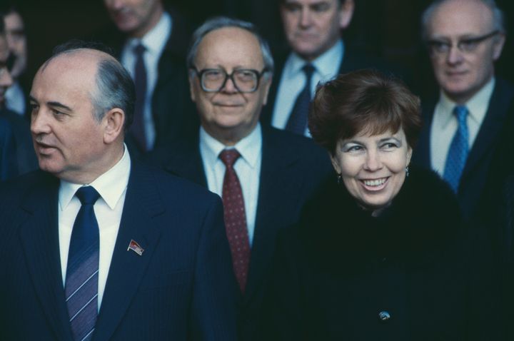 Mikhail and Raisa Gorbachev during his first visit to London in 1984.