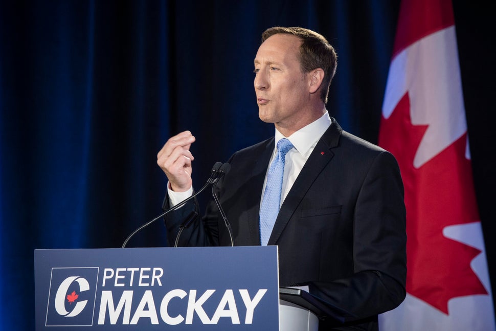 Conservative Party of Canada leadership candidate Peter MacKay speaks during the English debate in Toronto on June 18, 2020.