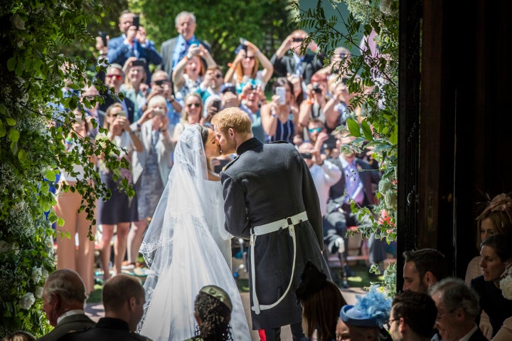 Prince Harry and Meghan Markle on their wedding day, May 19, 2018.