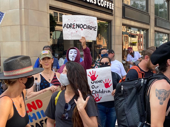 A rally in Hollywood ostensibly meant to raise awareness about child sex trafficking was mostly an opportunity for QAnon adherents to spread their dangerous conspiracy theories.