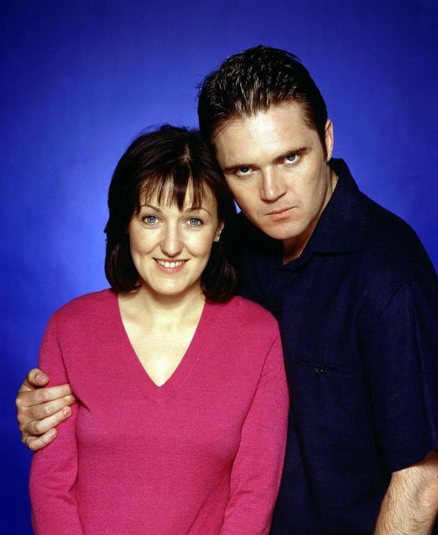 Alex Ferns and Kasey Ainsworth as Trevor and Little Mo in EastEnders