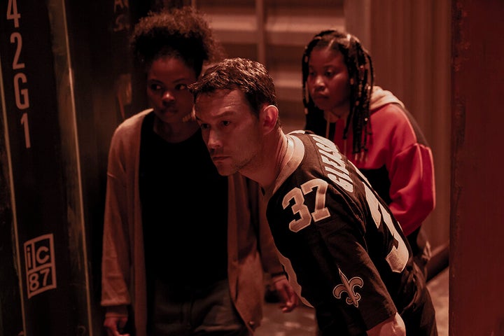 Actors Sienna Jeffries, Joseph Gordon-Levitt and Dominique Fishback in "Project Power" on Netflix.