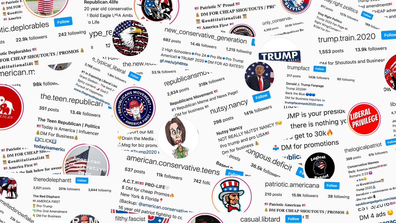 A massive, teen-run network of MAGA meme accounts is capitalizing on America's fractured political climate through brand deals on Instagram.