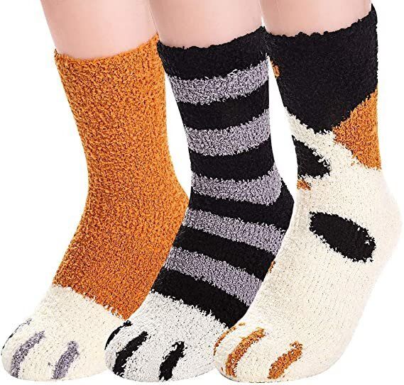 Fuzzy Cat Paw Socks
