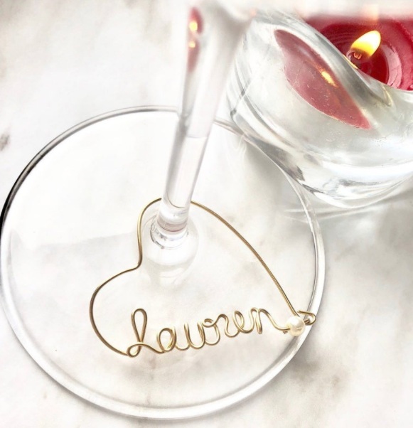 Personalized Wine Glass Charms Custom Name Tags Hen Party Cocktail