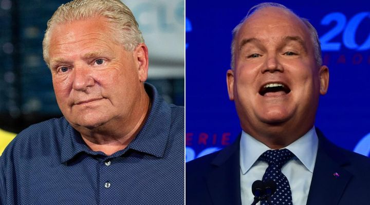 Ontario Premier Doug Ford and Conservative Leader Erin O'Toole are shown in a composite of images from The Canadian Press.