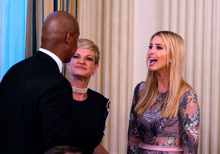 Ivanka Trump is seen at an event honoring Evangelical leadership in the State Dining Room of the White House on August 27, 2018 in Washington, DC.
