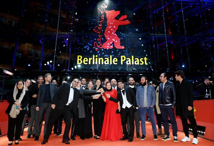 2020年に開催された第70回ベルリン国際映画祭で金熊賞を受賞した「There Is No Evil」のキャスト（2020年2月29日撮影）