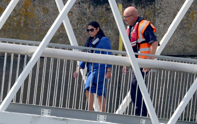 Home Secretary Priti Patel in Dover, the day after she appointed Dan O�Mahoney as the Clandestine Channel Threat Commander - a new role leading the UK�s response to tackling illegal attempts to reach the UK - who will be tasked with making the route unviable for small boat crossings.