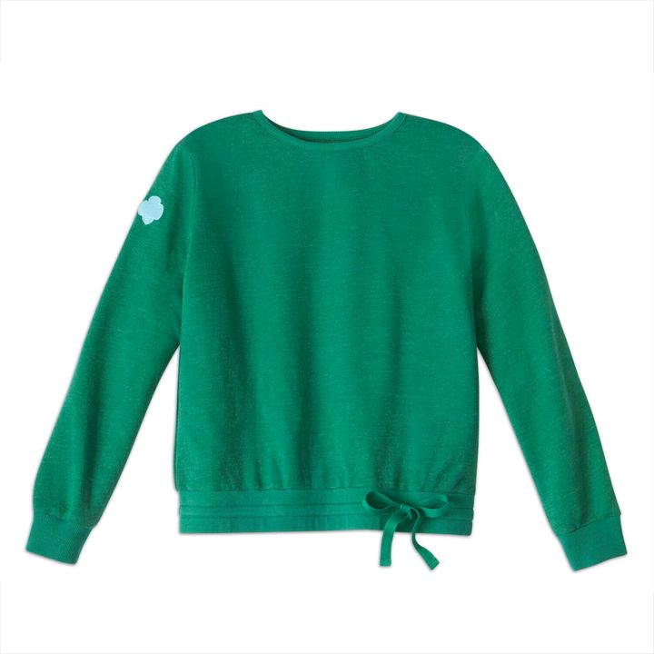 <a href="https://www.girlscoutshop.com/forest-green-french-terry-drawstring-sweatshirt" target="_blank" rel="noopener noreferrer">Forest Green French terry drawstring sweatshirt, $34</a>