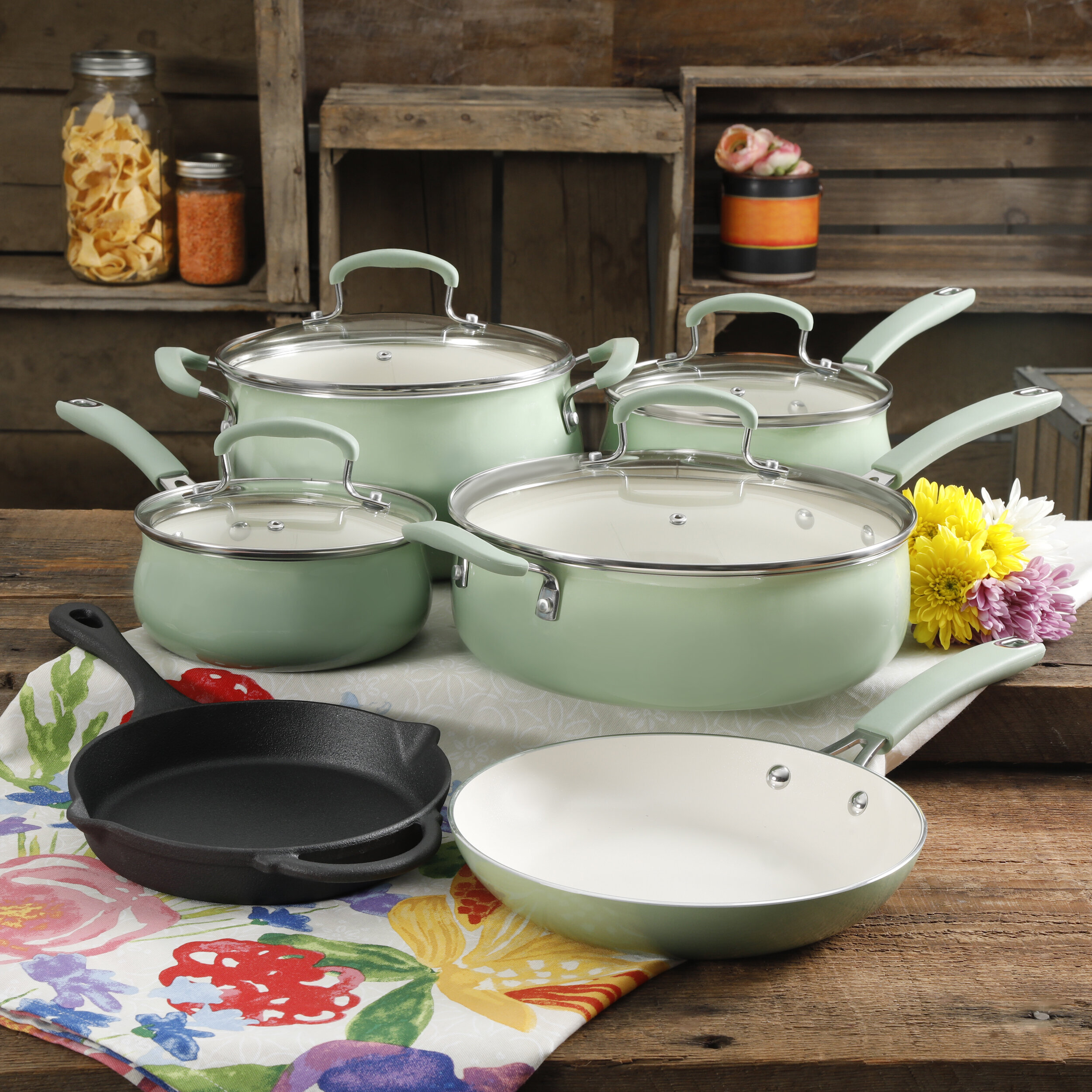 cute pots and pans set