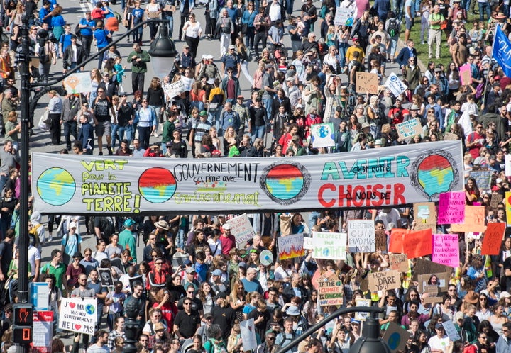 Hundreds of thousands of Canadians marched in a climate strike in Montreal on Sept. 27, 2019.