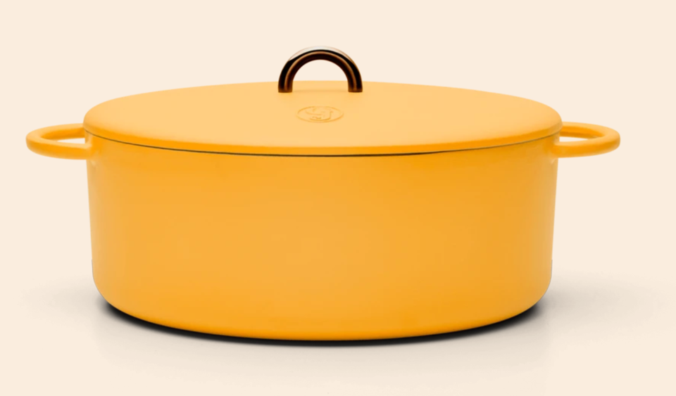 Vintage Dansk Mid-Century Modern Yellow Enamel Dutch Oven Sauce Pot