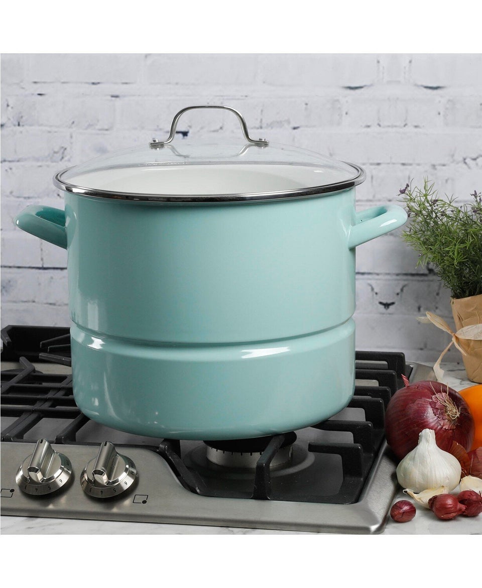 Gibson 7 qt Enameled Cast Iron Artisian Dutch Oven, Pistachio Green