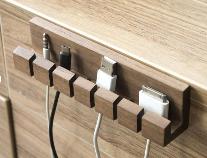 desk with hidden cord storage