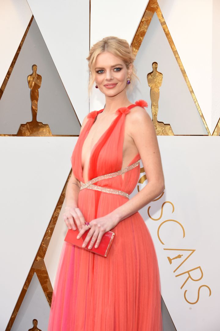 Samara Weaving arrives for the 90th Annual Academy Awards on March 4, 2018, in Hollywood, California.