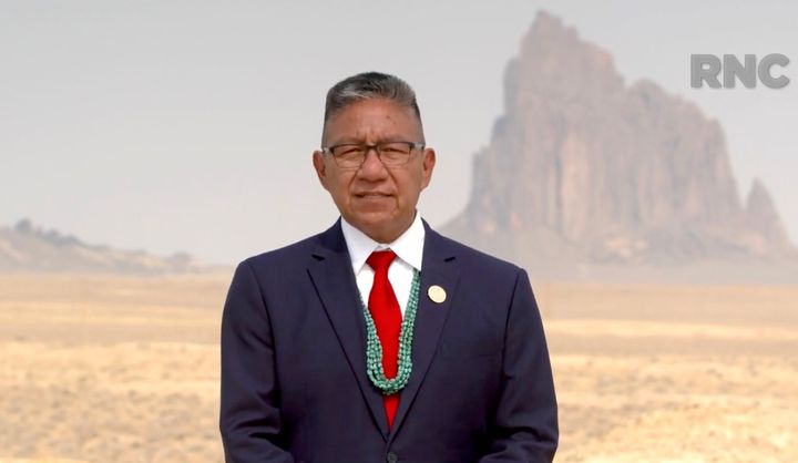 Navajo Nation Vice President Myron Lizer addresses the virtual Republican National Convention on Aug. 25, 2020.