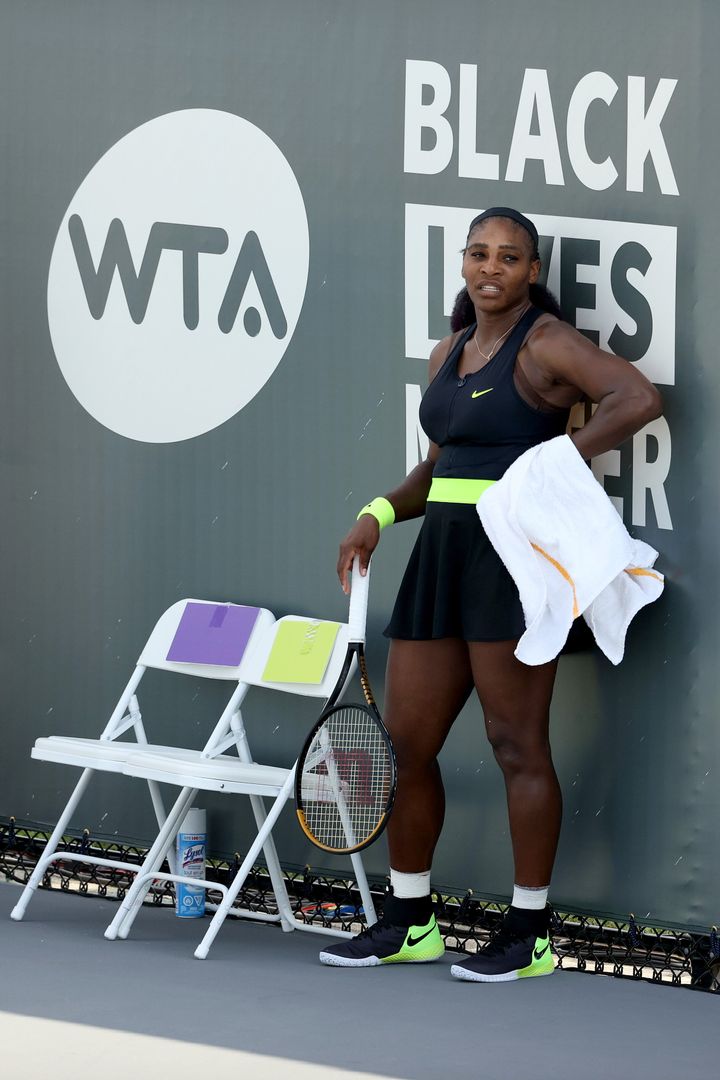 Williams stands on the court during her match against Shelby Rogers during Top Seed Open on Aug. 14, 2020 in Lexington, Kentucky. 