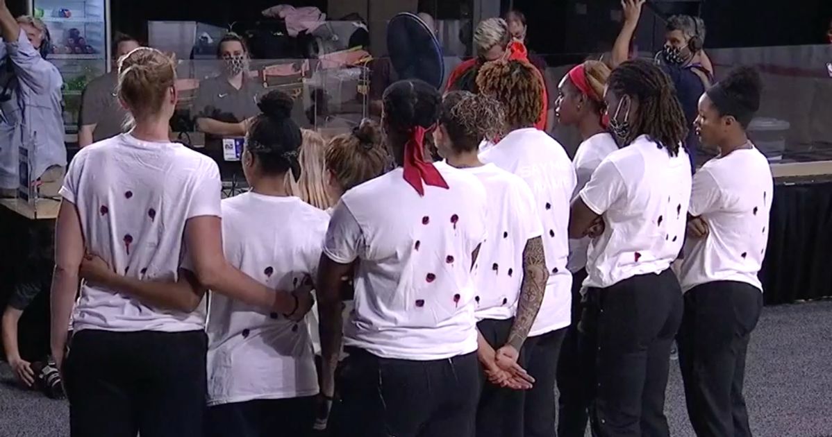 WNBA players wear shirts with 'bullet holes' to protest Jacob