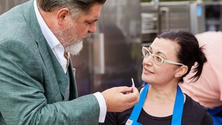 'MasterChef Australia' contestant Anushka Zargaryan with Matt Preston. She's got the 'popcorn ready' for 'Plate Of Origin'.
