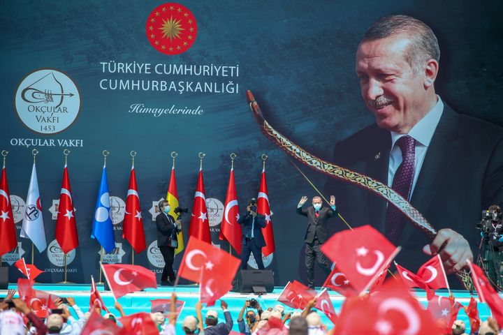 26 Αυγούστου 2020 Ο Ερντογάν στις εκδηλώσεις για τη 949 επέτειο από τη Μάχη του Ματζικέρτ (Photo by Ozkan Bilgin/Anadolu Agency via Getty Images)