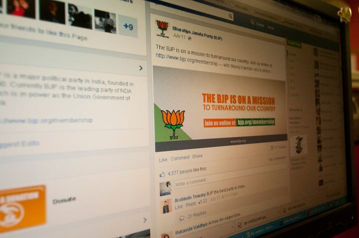 Screen grab of FB - BJP election campaign on social media on March 29 2014 in New Delhi.