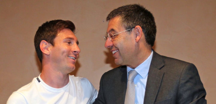 Messi y Bartomeu, en mayo de 2019.