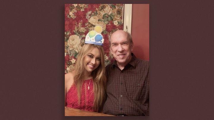 Ellie and her father, Geoff, on Ellie’s 19th birthday, about two months after she was told her mother had died.