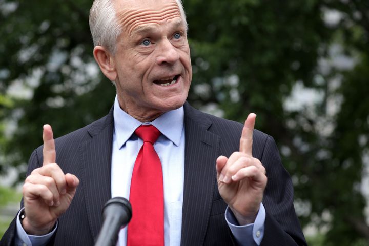 Director of Trade and Manufacturing Policy Peter Navarro speaks to members of the press outside the West Wing of the White House on June 18, 2020 in Washington, D.C.