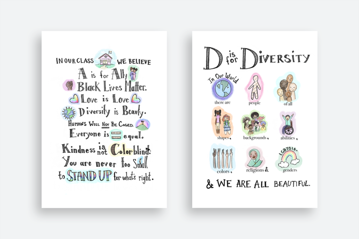 Mom and artist Taimani Reed said she hopes her posters, including "D is for Diversity," make their way into classrooms across the country.