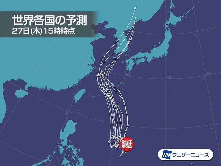 （参考）世界各国の気象機関による予想