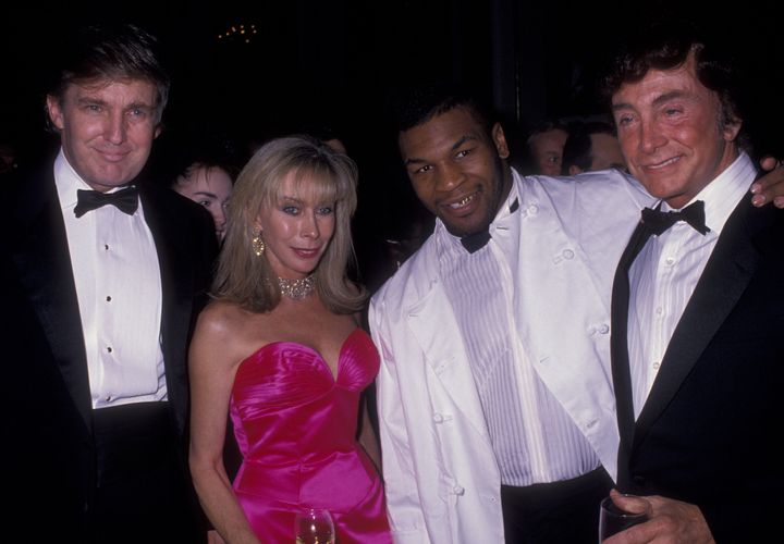 Donald Trump, Mike Tyson and other guests at a charity event in New York City in 1989, the year Trump helped whip up public a