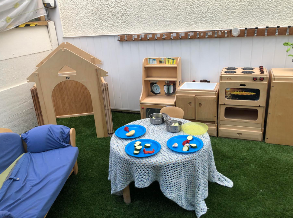 A play kitchen at Eastbury Nursery.