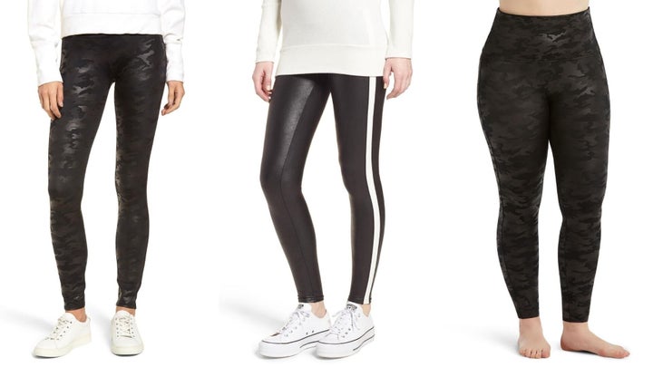 SPANX® Plus Faux-Leather Camo Leggings