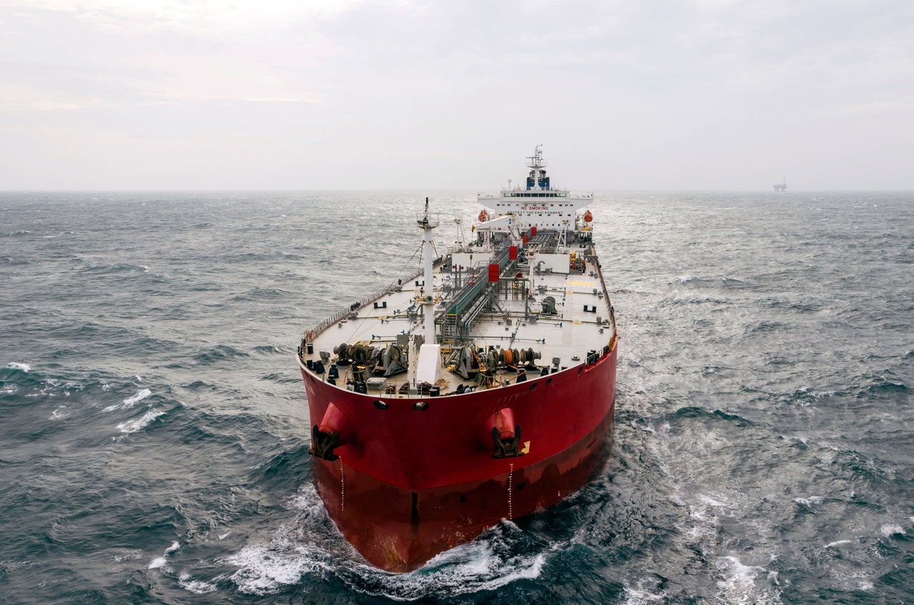 The tanker in the high sea