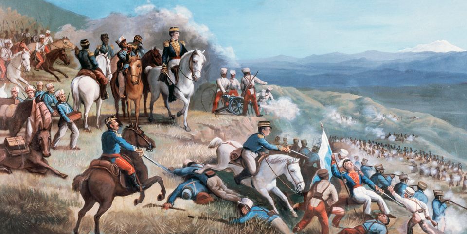 Battle of Ibarra (July 17, 1823), Ο Σιμόν Μπολιβάρ οδηγεί το στράτευμά του ενάντια στις ισπανικές δυνάμεις