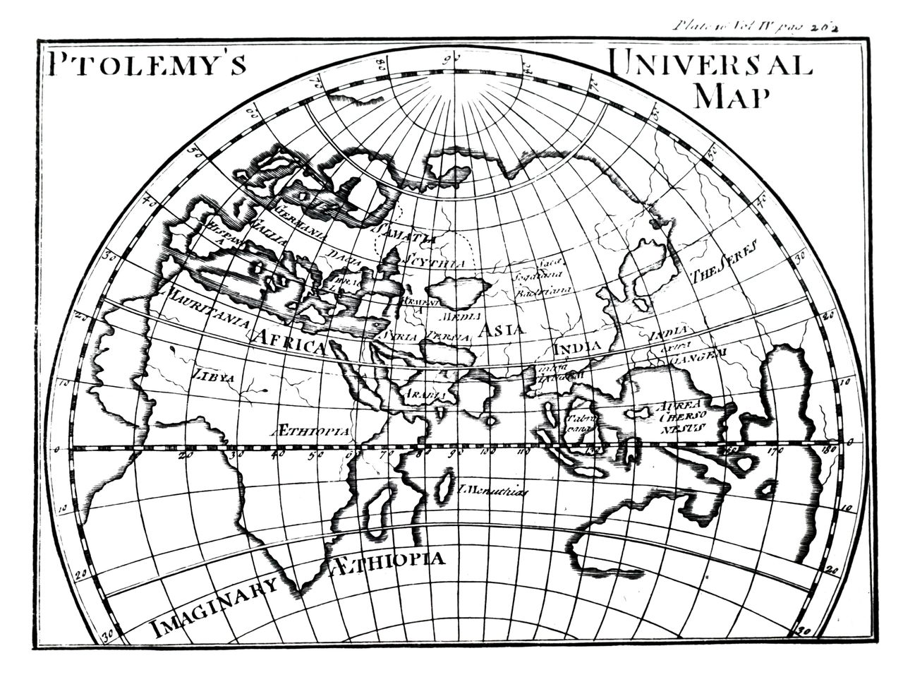A map of the world known by Ptolemy as shown on a Mercator projection. Dated 18th century. (Photo by: Universal History Archive/Universal Images Group via Getty Images)