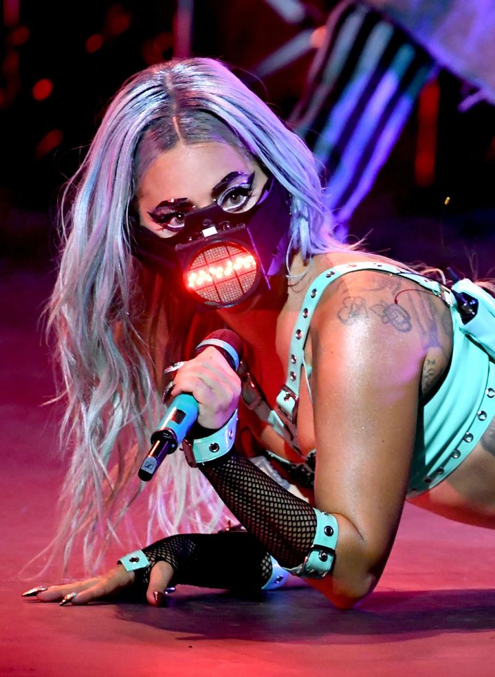 Lady Gaga performs during the 2020 MTV Video Music Awards.