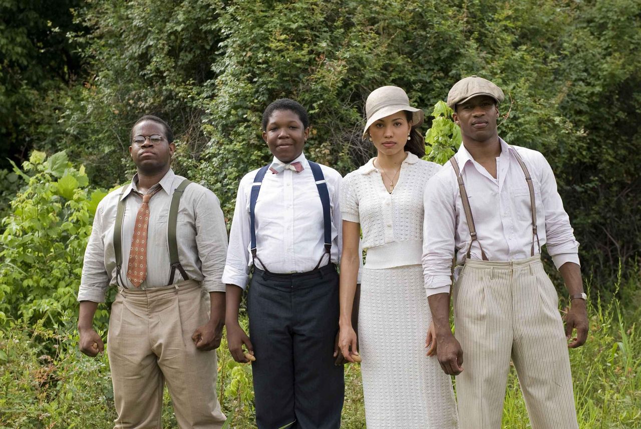 Jermaine Williams, Denzel Whitaker, Jurnee Smollett and Nate Parker in "The Great Debaters."