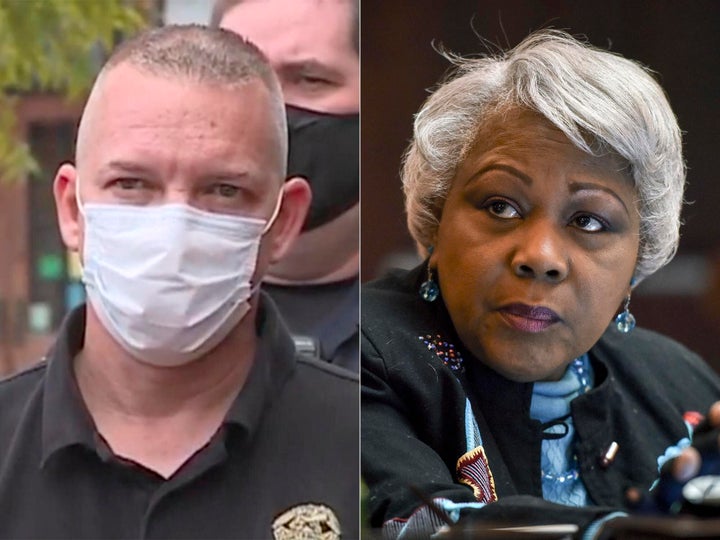 Left: Sgt. Kevin McGee. Right: Virginia state Senator Louise L. Lucas.