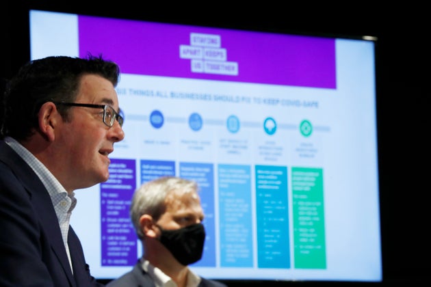 Victoria Premier Daniel Andrews speaks to the media at the daily briefing on August 31, 2020 in Melbourne, Australia. 