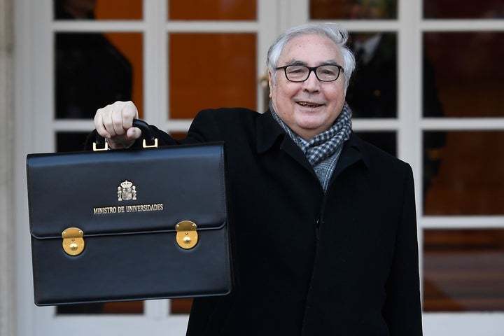 Manuel Castells, el pasado 14 de enero, en la primera reunión del Consejo de Ministros del Gobierno.