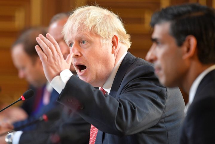 Prime minister Boris Johnson chairs a Cabinet meeting at the Foreign and Commonwealth Office