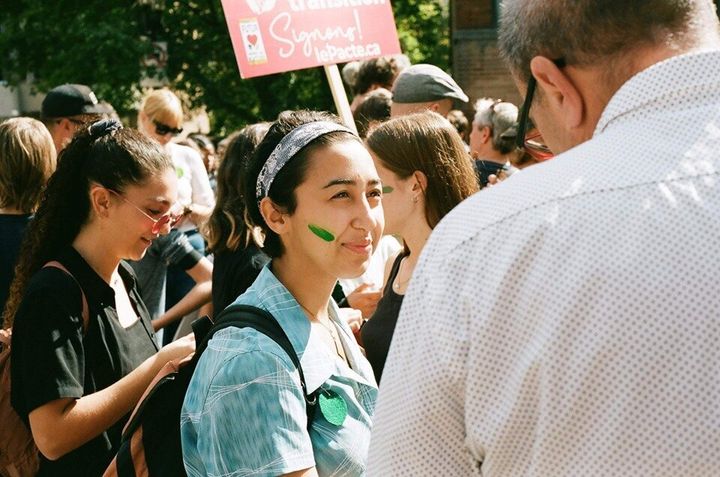 Isabelle Grondin-Hernandez lors de la marche pour le climat de Montréal le 27 septembre 2019.