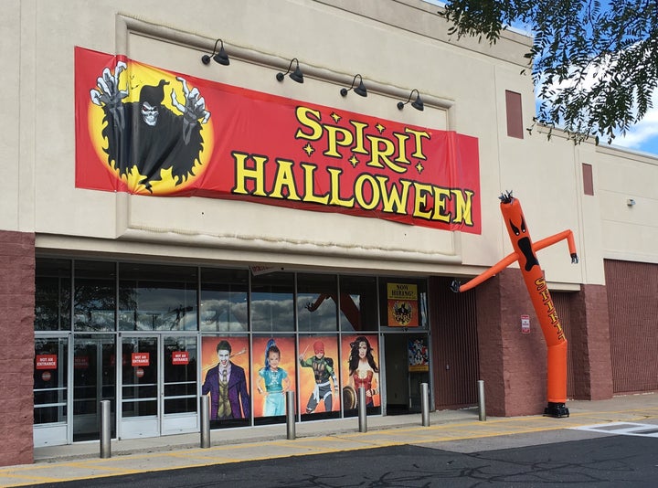 A Spirit Halloween storefront.