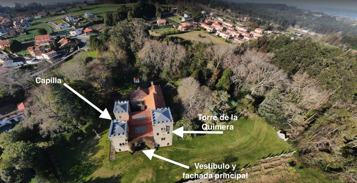 El Pazo de Meirás, visto desde arriba.